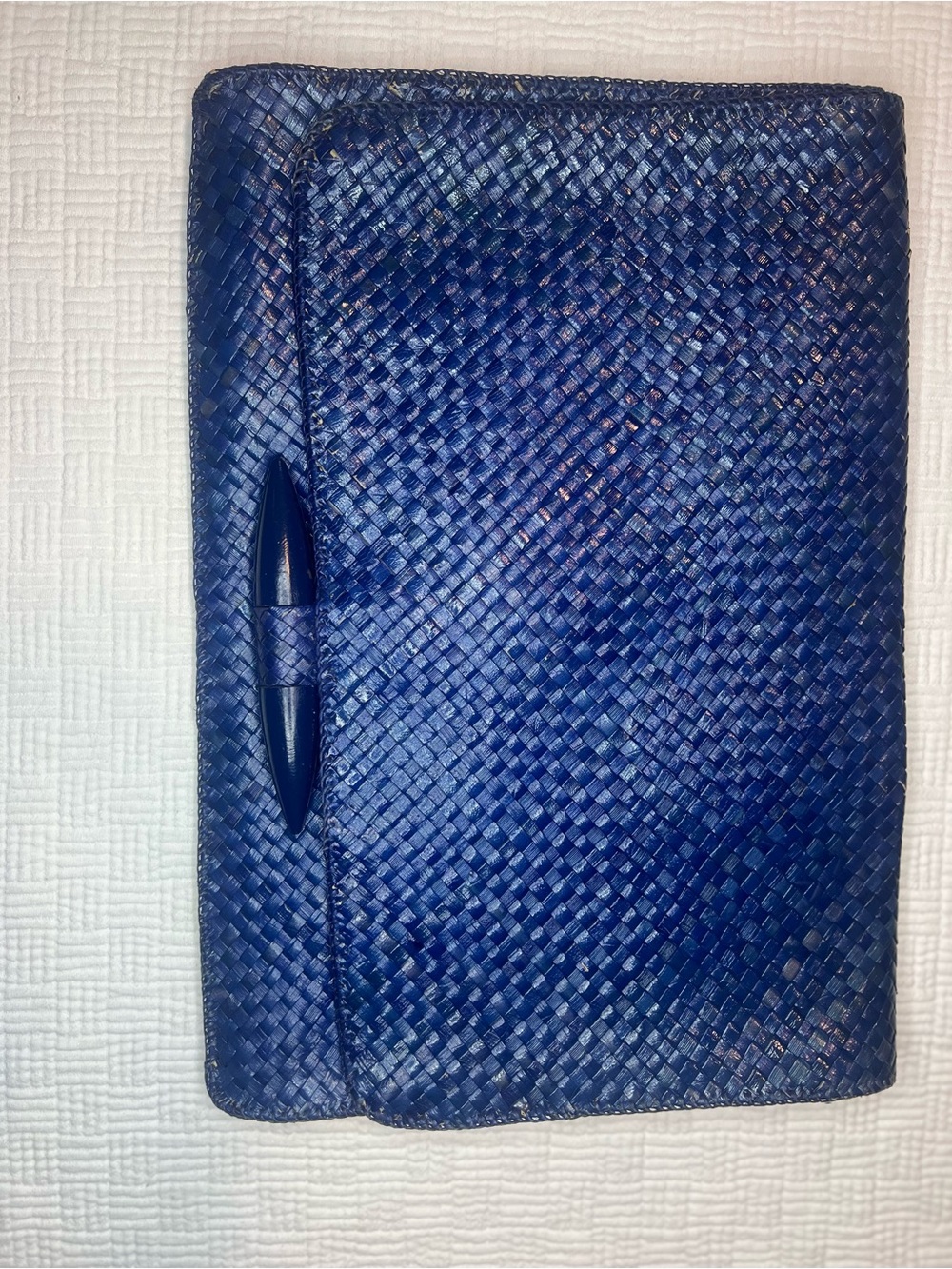 Woven Vanessa Blue Envelope Clutch Bag